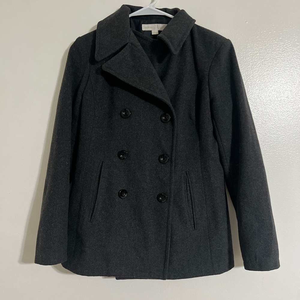 New York & Company Charcoal gray Wool Blend peacoat Women’s Size XS